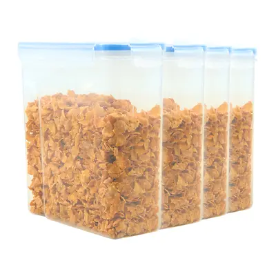 4 X CEREAL CONTAINERS AIRTIGHT SEAL FOOD STORAGE KITCHEN ACCESSORIES DISPENSER • £11.95