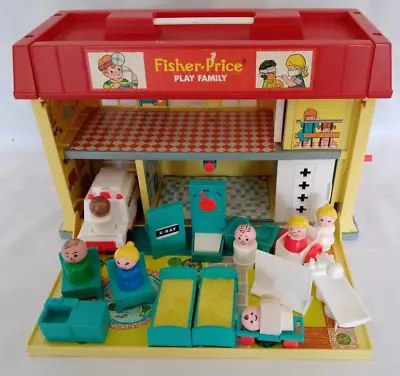 Fisher Price Vintage Little People Play Family Hospital #931 COMPLETE - FPB009 • $162.80