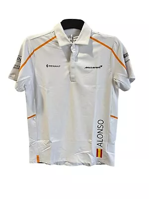 McLaren F1 Fernando Alonso 18 FA Official 2018 Polo Shirt Top Mens Size Small • £7.98