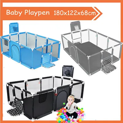 Baby Kids Playpen Foldable Mat Play Pen 12 Panel Interactive Safety Game Fence • $39.78