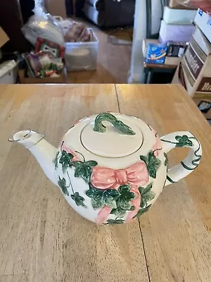 Mary Ann Baker Otagiri Teapot With Ivy And Bow Hand Painted  Japan  • $12.95