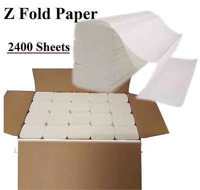 Luxury White 2ply Z Fold Paper Hand Towels MultiFold - Case Of 2400 Napkins • £24.49