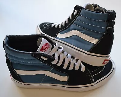 Vans Unisex Sk8 Hi Top Suede Sneakers Navy And Blue US W9 M7 EUR 40 • $39.50