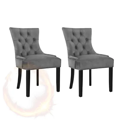 $245.02 • Buy Artiss Cayes Dining Chairs French Provincial Retro Chair Wooden Velvet Set Of 2