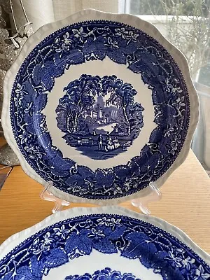 VINTAGE MASON'S MASONS BLUE VISTA Large Dinner Plate 27cm Dia • £12.50