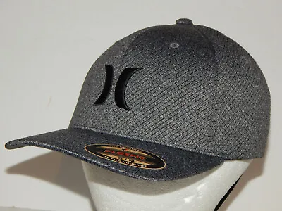 Hurley Icon Texture Hat / Cap Grey / Black Size S/M Flexfit • $13.97