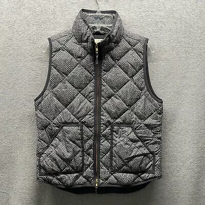 J Crew Vest Womens Medium Gray Down Feather Puffer Fill Waterfowl Ladies • $38.75