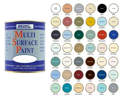 Bedec Multi Surface Paint- Soft Satin-Soft Matt-Soft Gloss - All Colours -750 Ml • £23.49