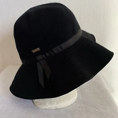 Kangol Sweetcorn Siren Sunhat Black Wide Brim Floppy Bucket Hat Corn/Modal Sz L • £27.91