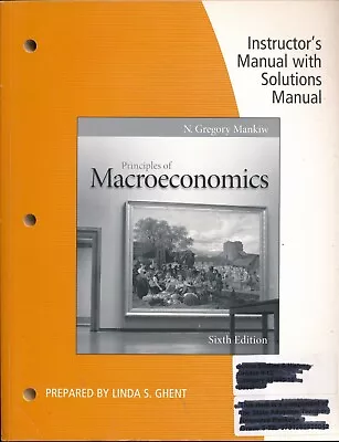 INSTRUCTOR'S Solutions Manual Principles Of Macroeconomics Mankiw • $22.50