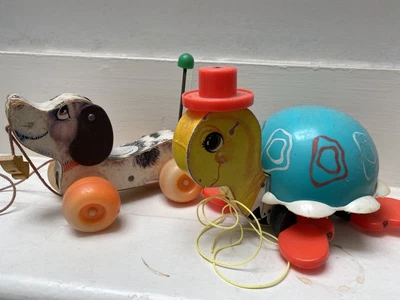 £10 • Buy Vintage Fisher Price Pull Along Dog Tortoise Bundle