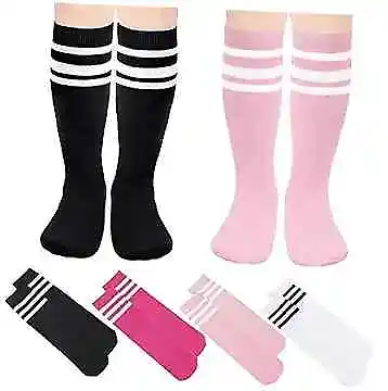  Kids Toddler Soccer Socks Boys Girls 3-6 Years 4pairs-white+black+pink+rose • $16.82