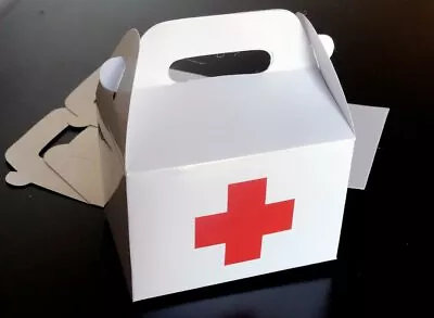 12 First Aid Emergency Kit Recovery Red Cross Nurse Favor Boxes / Treat Boxes • $22