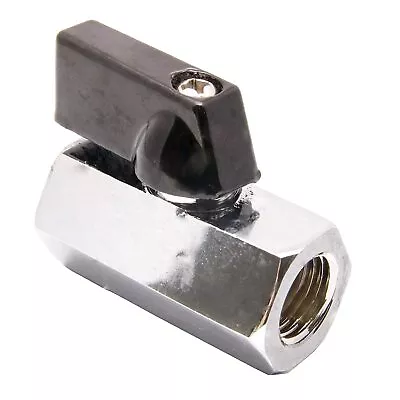 Mini Ball Valve 1/8  FEMALE X FEMALE NPT Chrome Plated Brass Body 450 Psi  F X F • $10.40