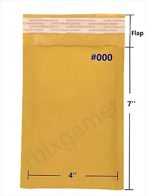 Kraft Bubble Mailers Padded Envelop Shipping Bags #000 4''x7'' 500/1000/2000 • $30.35