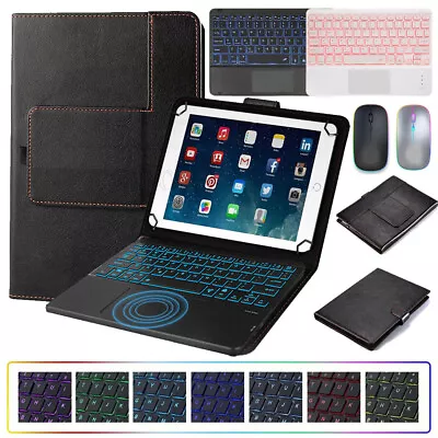 For 9.7 -11  Universal Android IPad Tablet Backlit Touchpad Keyboard Mouse Cover • $51.99