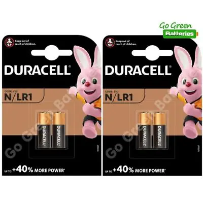 4x Duracell MN9100 LR1 1.5V Alkaline Batteries 910A E90 N KN AM5 Security Remote • £5.19
