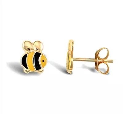 9ct Yellow Gold Children`s Bee Stud Earrings E R J Co • £27.99