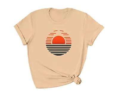 Trend Sunset Retro Design Nature Summer Vintage Sun Sunshine Tee/ Tshirt • $23.10