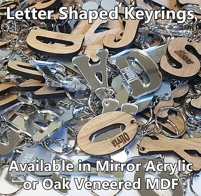 Personalised Alphabet Keyring Letters Wooden Acrylic Bespoke Gift Custom Nametag • £3