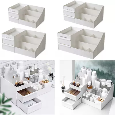 White Desktop Storage Box Makeup Organiser Holder Tidy Container Case W/Drawers • £7.95