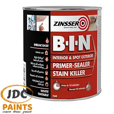 £19.99 • Buy Zinsser Bin Primer Sealer Stain Killer Shelac Based 500ml