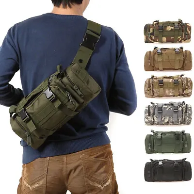 Military Tactical Fishing Camping Pouch Outdoor Waist Bag Climbing Shoulder Bags • $19.98