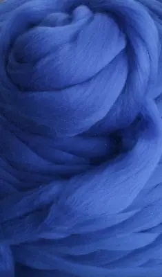 SAPPHIRE Blue Wool Roving For Spinning Into Yarn Wet Or Needle Felting Merino • $9.35