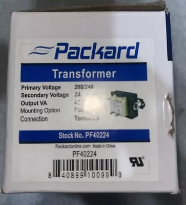 (1) Packard PF40224 Foot Mounted/Terminal Connection 208/240 V - Output VA 40 • $20