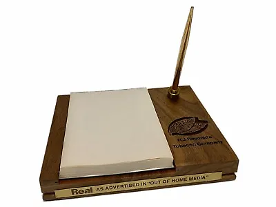 Vintage Lasercraft Walnut Desk Pen/Notepad Holder Promo RJ Reynolds Tobacco • $5.99