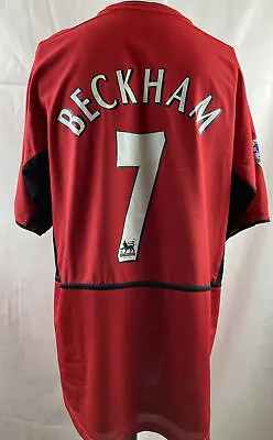 £125 • Buy Manchester United Shirt Original Nike BECKHAM #7 2002/2003 04 Home Kit Large VGC