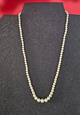 Vintage Mikimoto Akoya 19  Pearl Necklace With Silver Clasp • $300