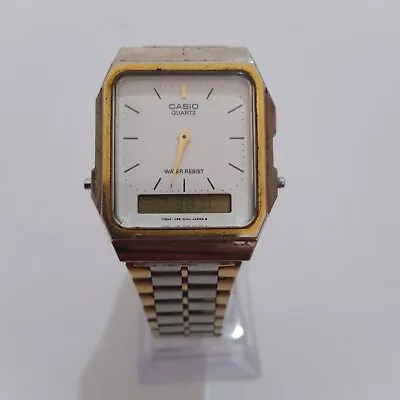 £88.47 • Buy Casio 308 Alarm Digital Analog Chrono Quartz 223 Japan Lithium Gold Silver Color