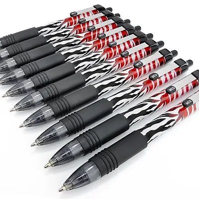 10 X Zebra Z-Grip Smooth - Retractable Ballpoint Pen - Flame Design - Black • £7.49