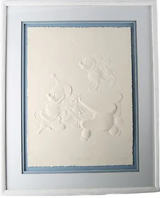  The Whoopee Party  Mickey & Minnie Mouse Framed Cast Paper Embossed Print CoA • $923.99