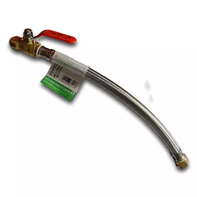 1 Pc. XFITTING 1/2  Push Fit Valve Flexible Water Heater Hose 3/4 FIP 18 Inch • $19.99