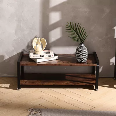 Small TV Unit Industrial TV Stand With Storage Shelves Coffee Table Living Room • £32.95