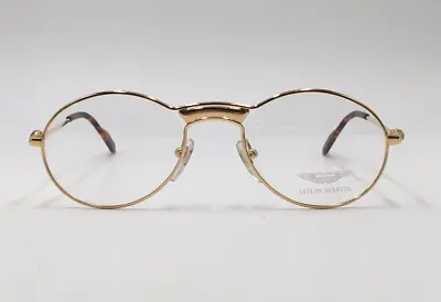 ASTON MARTIN Eyeglasses Frames Men Round Gold Oval At 01 1980er Vintage • $269.49