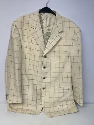 Vintage Gianni Versace V2 Men's Classic Cotton Plaid Blazer Jacket Size TG 52 • $175