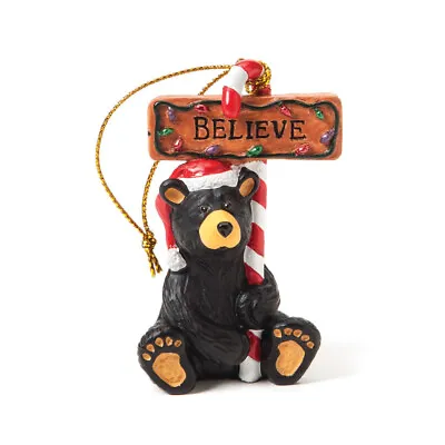 $11.50 • Buy Black Bear Christmas Ornament  Believe  By Jeff Fleming, Bearfoots Collection