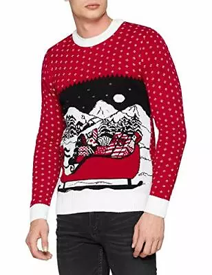 British Christmas Jumpers Men's Festive Christmas Jumper Red Medium • £9.50