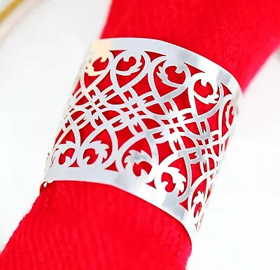 £4.59 • Buy 10Pcs Napkin Rings Buckles Table Wedding Christmas Decorations Dinner Paper Gold