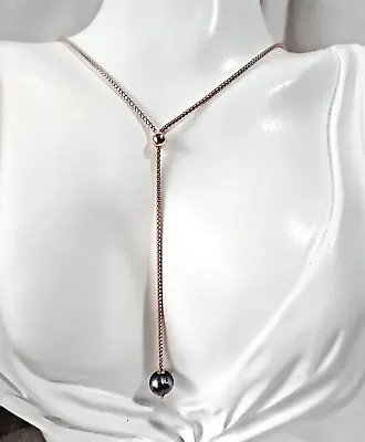 Honora 925 Italian Sterling Silver Gunmetal Grey Pearl Necklace   #5 • £35