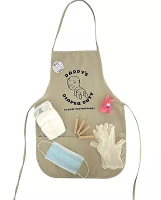 Daddys Diaper Duty Beige Apron Great Gift For New Dad To Be • $23.99