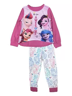 Girls My Little Pony We Are Awesome Pink 2 Piece Long Sleeve Pajama Set • $26.99