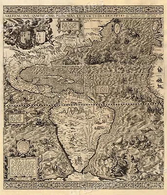  The New World  1562 Historic Exploration Map - 20x24 • $16.95