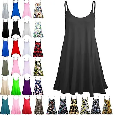 £5.99 • Buy Ladies Sleeveless Camisole Womens Floaty Flare Strappy Skater Swing Dress