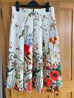 Zara Woman Floral Midi Skirt Size Uk S • £9.99