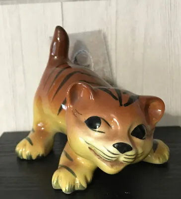 Vintage Ceramic Playful Kitten Little Tiger Very Cute • £5