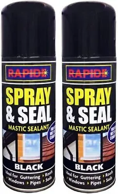 £9.99 • Buy Spray N Seal Mastic Black Spray Paint Sealant Roof Window Pipes Guttering 200ml